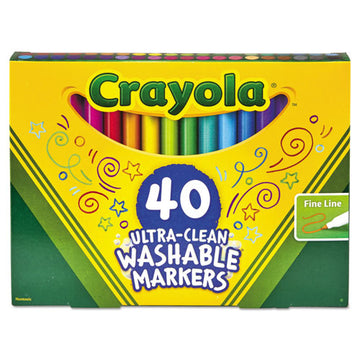 Crayola® Ultra-clean Washable Markers, Fine Bullet Tip, Assorted Colors, 40-set freeshipping - TVN Wholesale
